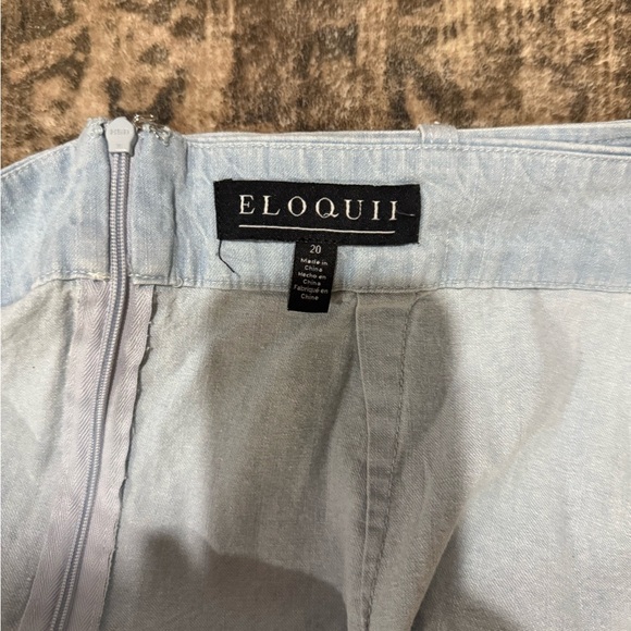 Eloquii Blue Mini Skirt with belt plus size - Picture 8 of 9